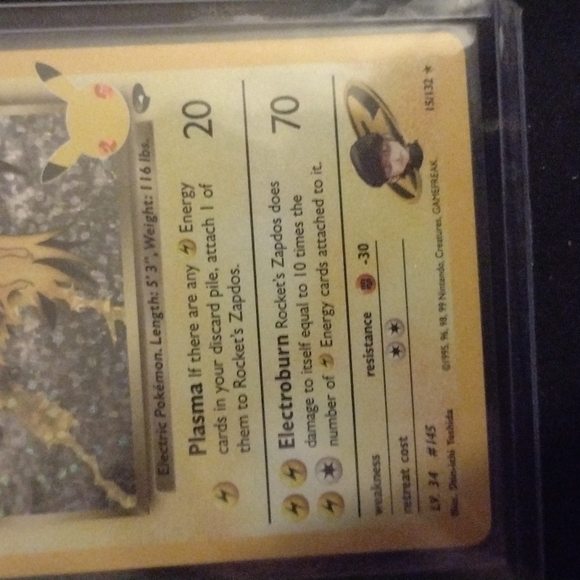 POKEMON 90s vintage celebrations Rocket's Zapdos holographic rare - Picture 3 of 4
